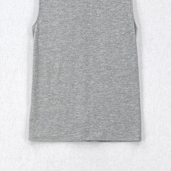 ENZA COSTA Lurex Jersey Sleeveless Turtleneck Top Womens Medium Light Gray NEW - Picture 6 of 13